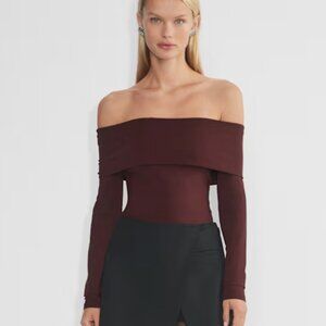 Aritzia contour off-the-shoulder longsleeve bodysuit